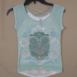 BEAUTEES Girls Owl Front Design Top